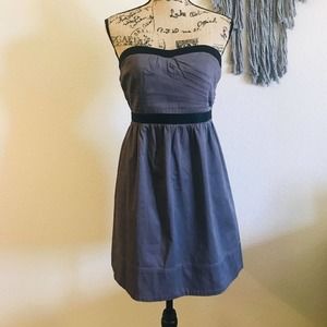 American Eagle Gray & Black Strapless Dress